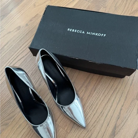 Rebecca Minkoff West Pointed Toe Metallic Pump - Picture 2 of 8